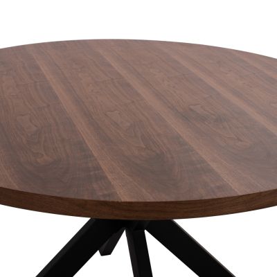 DINING TABLE ROUND SARI HM9310.02 MDF &WALNUT WOOD VENEER METAL LEGS Φ140x75Hcm.