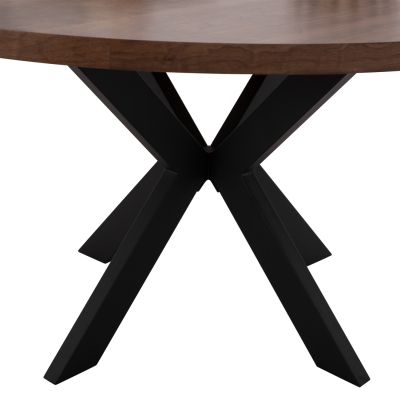 DINING TABLE ROUND SARI HM9310.02 MDF &WALNUT WOOD VENEER METAL LEGS Φ140x75Hcm.