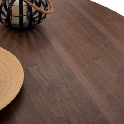 DINING TABLE ROUND SARI HM9310.02 MDF &WALNUT WOOD VENEER METAL LEGS Φ140x75Hcm.