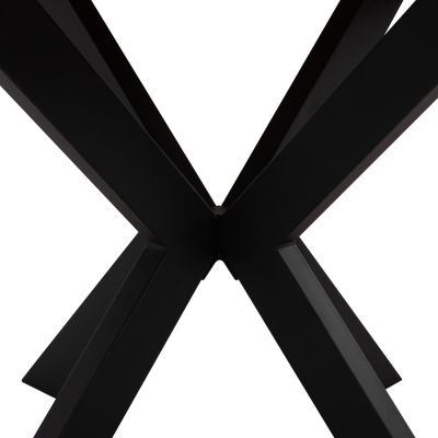 DINING TABLE ROUND SARI HM9310.02 MDF &WALNUT WOOD VENEER METAL LEGS Φ140x75Hcm.