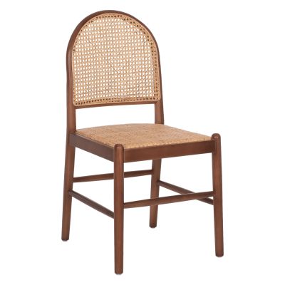CHAIR BEECH WOOD IN WALNUT-RATTAN BEIGE HM9407.04 43x50x87H cm.