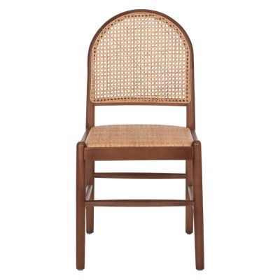 CHAIR BEECH WOOD IN WALNUT-RATTAN BEIGE HM9407.04 43x50x87H cm.