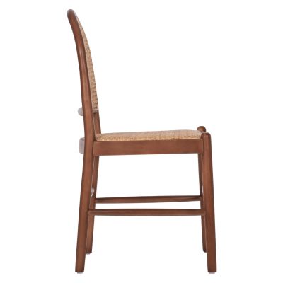 CHAIR BEECH WOOD IN WALNUT-RATTAN BEIGE HM9407.04 43x50x87H cm.