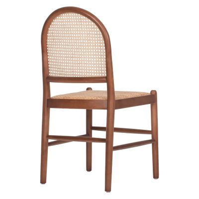 CHAIR BEECH WOOD IN WALNUT-RATTAN BEIGE HM9407.04 43x50x87H cm.