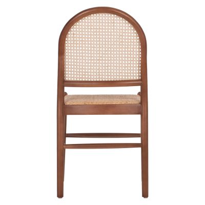 CHAIR BEECH WOOD IN WALNUT-RATTAN BEIGE HM9407.04 43x50x87H cm.