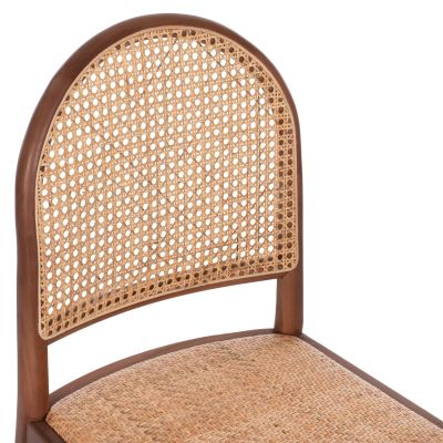 CHAIR BEECH WOOD IN WALNUT-RATTAN BEIGE HM9407.04 43x50x87H cm.