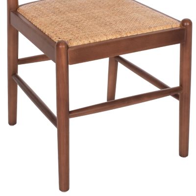 CHAIR BEECH WOOD IN WALNUT-RATTAN BEIGE HM9407.04 43x50x87H cm.