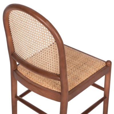 CHAIR BEECH WOOD IN WALNUT-RATTAN BEIGE HM9407.04 43x50x87H cm.