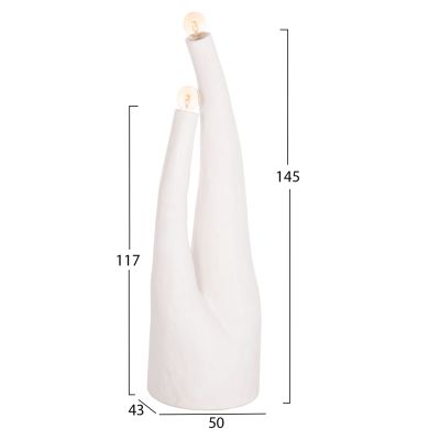 DECORATIVE FLOOR LAMP TUSKEN HM4702.02 FIBER CEMENT-WHITE 50x43x145Hcm.