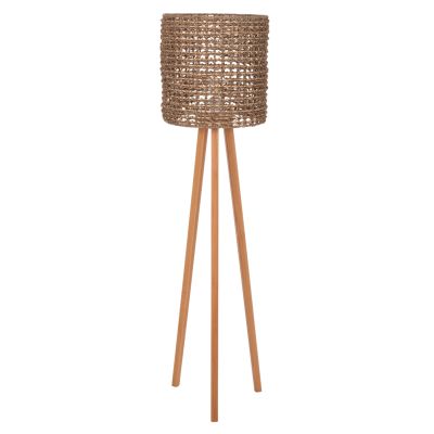 FLOOR STANDING LAMP HM4352 RUBBERWOOD-RATTAN-SEAGRASS IN NATURAL Φ36x149.5Hcm.