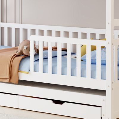 CHILDREN'S BUNKBED WITH 3 BEDS & 2 DRAWERS TRIPLON HM709.03 PINE WOOD 90x190-200cm