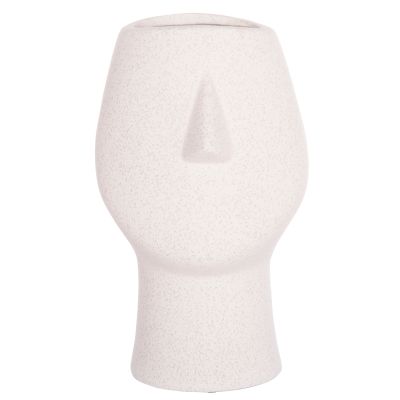 CERAMIC TABLE DECOR HUMANS HM4631 OFF WHITE WITH CRYSTALLIZATION Φ14x25Hcm.