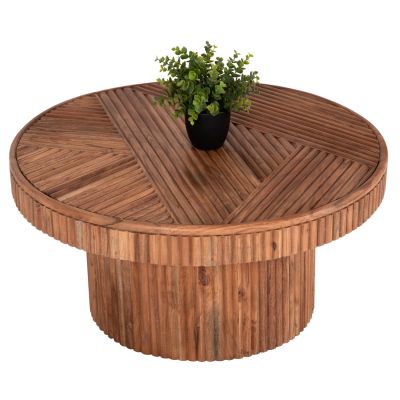 ХОЛНА МАСА КРЪГЛА RANNE HM9694 АКАЦИЕВО ДЪРВО МАСИВ В ЕСТЕСТВЕН ЦВЯТ Φ80x38Hсм.