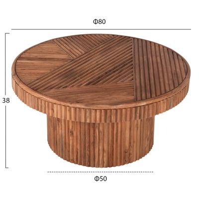 ХОЛНА МАСА КРЪГЛА RANNE HM9694 АКАЦИЕВО ДЪРВО МАСИВ В ЕСТЕСТВЕН ЦВЯТ Φ80x38Hсм.