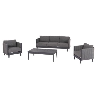 OUTDOOR LOUNGE SET 4PCS LARRY HM6188.01 DARK GREY ALUMINUM-P.E. FABRIC