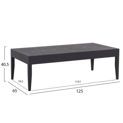 OUTDOOR LOUNGE SET 4PCS LARRY HM6188.01 DARK GREY ALUMINUM-P.E. FABRIC