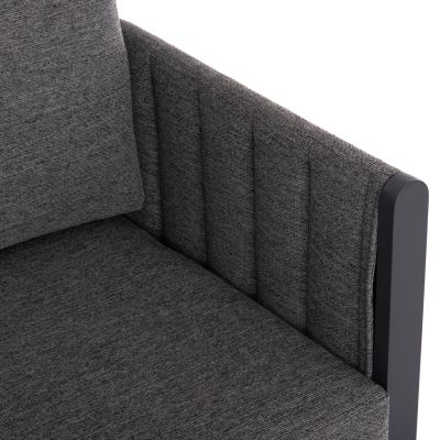 OUTDOOR LOUNGE SET 4PCS LARRY HM6188.01 DARK GREY ALUMINUM-P.E. FABRIC