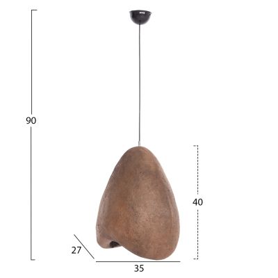 CEILING PENDANT LAMP STONE-LOOK STONER (S) FB94417 DARK BEIGE 35x27x40Hcm.