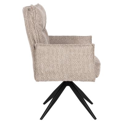 ТРАПЕЗНО КРЕСЛО ZORIN HM9846.07 ТЪМНО БЕЖОВ ДАМАС-ЧЕРНА МЕТАЛНА ОСНОВА 64x66x94,5Hcm.