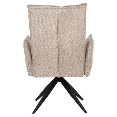 ТРАПЕЗНО КРЕСЛО ZORIN HM9846.07 ТЪМНО БЕЖОВ ДАМАС-ЧЕРНА МЕТАЛНА ОСНОВА 64x66x94,5Hcm.