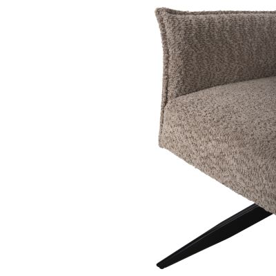 ТРАПЕЗНО КРЕСЛО ZORIN HM9846.07 ТЪМНО БЕЖОВ ДАМАС-ЧЕРНА МЕТАЛНА ОСНОВА 64x66x94,5Hcm.