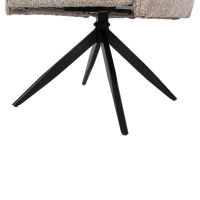 ТРАПЕЗНО КРЕСЛО ZORIN HM9846.07 ТЪМНО БЕЖОВ ДАМАС-ЧЕРНА МЕТАЛНА ОСНОВА 64x66x94,5Hcm.