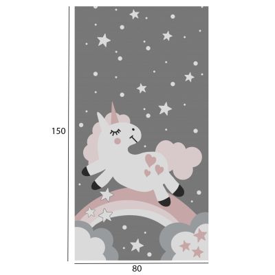 SERIES KIDDER HM7678.15 80Χ150cm, kids rug with unicorn, fringes