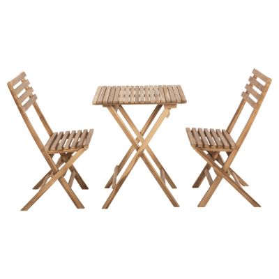 DINING SET OUTDOOR 3PCS KENDYR HM9907 SOLID TEAK WOOD-NATURAL 46x50x88,5H