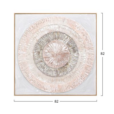 КАРТИНА 3D HM4578 С БЕЖОВА PS РАМКА-РЪЧНО ИЗРАБОТЕНИ КРЪГОВЕ 82x4,5Χ82Hcm.