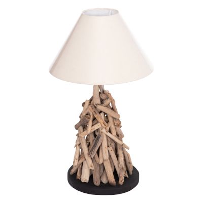 TABLE LAMP TWIGGY HM4423 DRIFTWOOD & WHITE CAP Φ35x61Hcm.