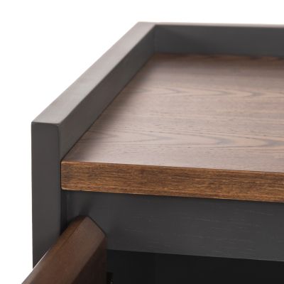 ТВ ШКАФ VEEN HM9741 MDF С ФУРНИР ОРЕХ В ЦВЯТ ОРЕХ И ТЪМНО СИВ 170x40x50Hcm