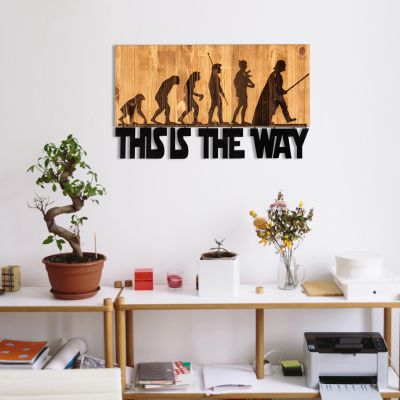 WALL DECORATION HM4809-METAL IN BLACK-WOOD 58x3(thickness)x37Hcm.