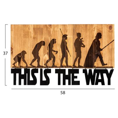 WALL DECORATION HM4809-METAL IN BLACK-WOOD 58x3(thickness)x37Hcm.