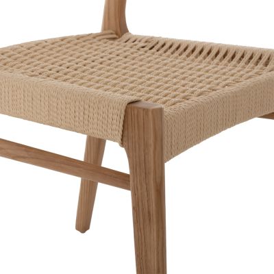 DINING CHAIR PONTUS HM9322.11 RUBBERWOOD AND ROPE SEAT-NATURAL COLOR 47X52X80Hcm.