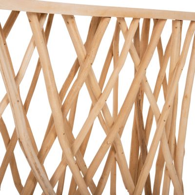 CONSOLE IN RUSTIC STYLE TEAK BRANCHES & 3cm. TABLETOP 121X36X75Hcm. HM9805