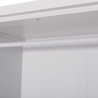 WARDROBE WITH MIRROR & SHELVES JARRY HM2485.01 MELAMINE IN WHITE 119x48x183Hcm.