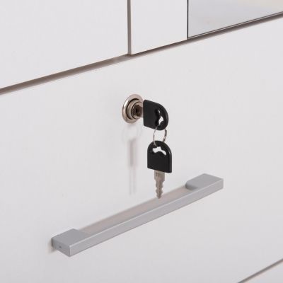 WARDROBE WITH MIRROR & SHELVES JARRY HM2485.01 MELAMINE IN WHITE 119x48x183Hcm.