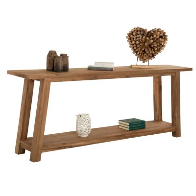 CONSOLE NO DRAWER HM9554 MADE OF RECYCLED TEAK WOOD 240x45x91Hcm.