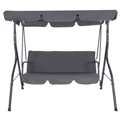 PORCH SWINGER 3-SEATER WITH SUNSHIELD LIKID HM5979.01 METAL FRAME AND FABRIC IN GREY 170x110x153Hcm.