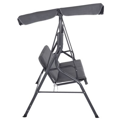 PORCH SWINGER 3-SEATER WITH SUNSHIELD LIKID HM5979.01 METAL FRAME AND FABRIC IN GREY 170x110x153Hcm.