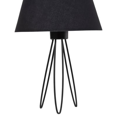 TABLE LAMP LIVO HM4708.01 BLACK WITH TRIPOD METAL BASE Φ22x36Hcm.