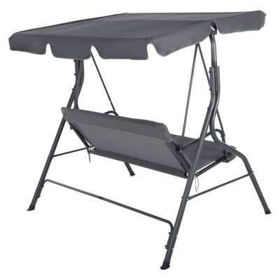 PORCH SWINGER 3-SEATER WITH SUNSHIELD LIKID HM5979.01 METAL FRAME AND FABRIC IN GREY 170x110x153Hcm.