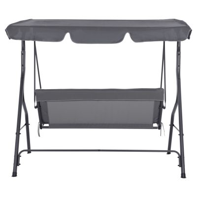 PORCH SWINGER 3-SEATER WITH SUNSHIELD LIKID HM5979.01 METAL FRAME AND FABRIC IN GREY 170x110x153Hcm.