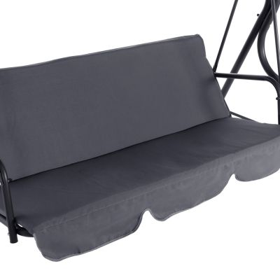 PORCH SWINGER 3-SEATER WITH SUNSHIELD LIKID HM5979.01 METAL FRAME AND FABRIC IN GREY 170x110x153Hcm.