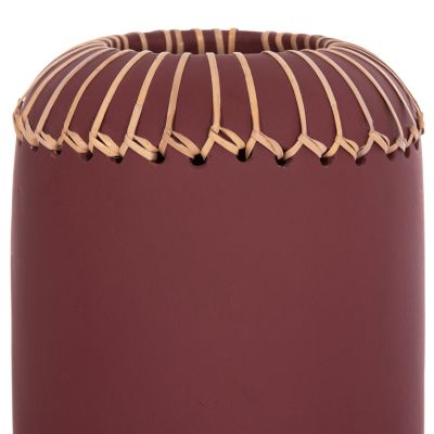 DECORATIVE TABLE VASE LENNOX HM4675.06S TERRACOTA IN MAROON RED--Φ18x33Hcm.