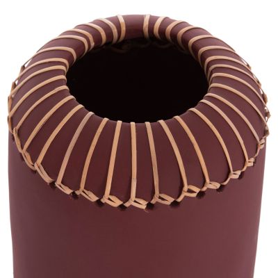 DECORATIVE TABLE VASE LENNOX HM4675.06S TERRACOTA IN MAROON RED--Φ18x33Hcm.