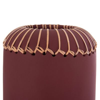 DECORATIVE TABLE VASE LENNOX HM4675.06S TERRACOTA IN MAROON RED--Φ18x33Hcm.