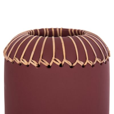 DECORATIVE TABLE VASE LENNOX HM4675.06S TERRACOTA IN MAROON RED--Φ18x33Hcm.