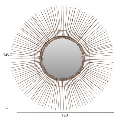 MIRROR ROUND WITH COCONUT STICKS FRAME IN NATURAL COLOR 120x4x120Hcm.HM7732