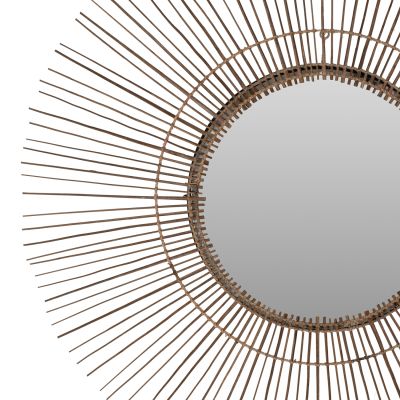 MIRROR ROUND WITH COCONUT STICKS FRAME IN NATURAL COLOR 120x4x120Hcm.HM7732